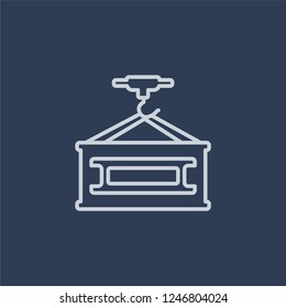 Container Hanging icon. Container Hanging linear design concept from Delivery and logistic collection. Simple element vector illustration on dark blue background.