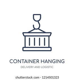 Container Hanging icon. Container Hanging linear symbol design from Delivery and logistic collection.