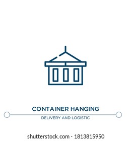 container hanging outline vector icon. simple element illustration. container hanging outline icon from editable delivery concept. can be used for web and mobile
