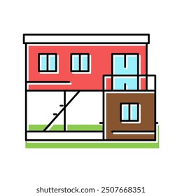 container home color icon vector. container home sign. isolated symbol illustration