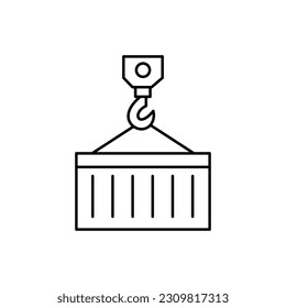 Container hook  Outline Vector Icon that can easily edit or modify

