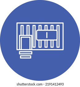 Container House line circle icon vector image. Can be used for house, houses. Can also be used for web apps, mobile apps and print media.