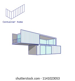 Container House Vector  Isolated