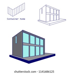 container house vector  isolated
