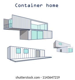 Container House Vector  Isolated