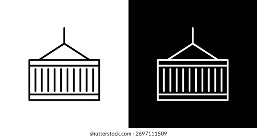 Ilustraciones de arte de iconos de contenedores. iconos de línea premium