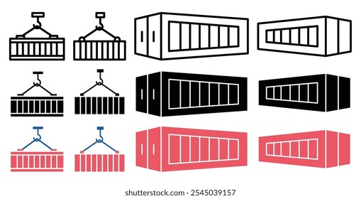Container icon in black and colored versions.