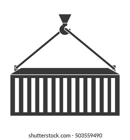 Container icon in black style isolated on white background. Logistic symbol stock vector illustration.