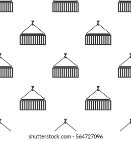 Container icon in black style isolated on white background. Logistic pattern stock vector illustration.