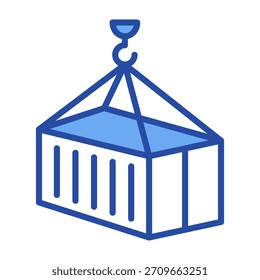 Icono de contenedor azul Ilustración vectorial