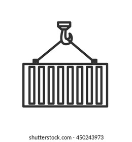 container icon. Cargo lifting thin line design