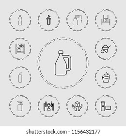Container icon. collection of 13 container outline icons such as cream, construction, handle with care, box, heart test tube. editable container icons for web and mobile.