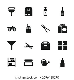 Container icon. collection of 16 container filled icons such as luggage storage, cleanser, filter, box, garden tools. editable container icons for web and mobile.