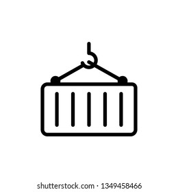 Container icon. Crane & Container Icon. Logistic and delivery symbol. Trendy Flat style for graphic design, Web site, UI. EPS10. - Vector illustration