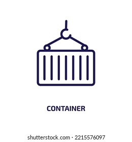 container icon from delivery and logistic collection. Thin linear container, health, water outline icon isolated on white background. Line vector container sign, symbol for web and mobile