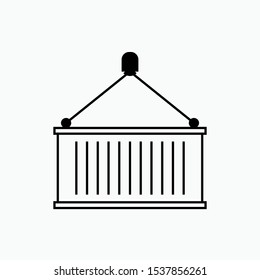Container Icon. Export Import, Logistic.  Transportation, Goods Moving. Delivery, Shipping Symbol - Vector.