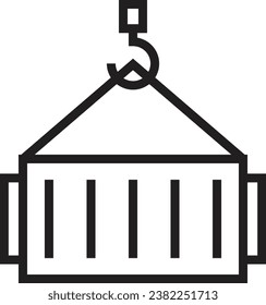 Container Icon. Export Import. Pulley and Container Icon
