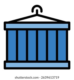 Container icon flat line style illustration representing storage and transportation units, suitable for logistics, shipping, and warehouse-related projects