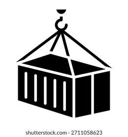 Ilustración vectorial de glifo de icono de contenedor