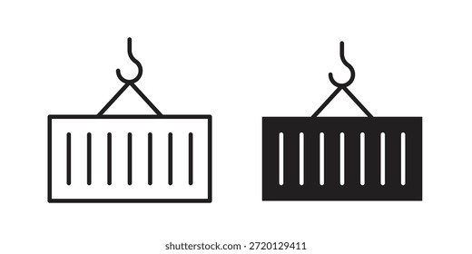 Ilustración de icono de contenedor, Vector de línea delgada, signo de Diseño web,