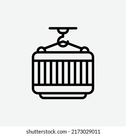  icône conteneur, icône isolée de la chaîne d'approvisionnement sur fond gris clair, idéale pour le site web, le blog, le logo, le design graphique, les médias sociaux, l'interface utilisateur, l'application mobile