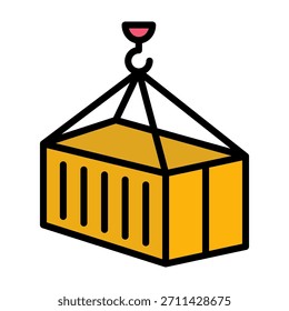 Container Icon Line Color Vector Illustration
