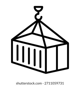 Ilustración vectorial de línea de icono de contenedor