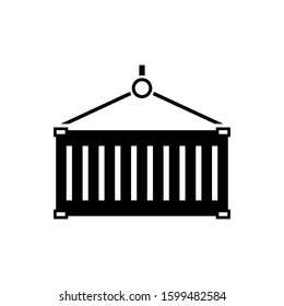 Container icon, logistic and delivery sign vector graphic. Shipping symbol, cargo container box illustration.