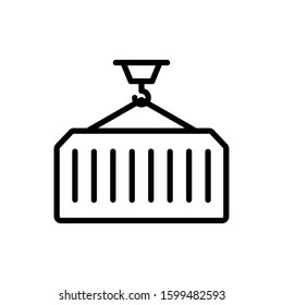 Container icon, logistic and delivery sign vector graphic. Shipping symbol, cargo container box illustration.