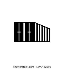Container icon, logistic and delivery sign vector graphic. Shipping symbol, cargo container box illustration.