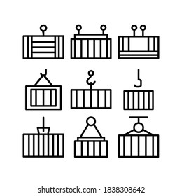 Containersymbol oder Logo einzeln auf Zeichen, Vektorgrafik - Kollektion von hochwertigen Vektorsymbol in schwarzem Stil
