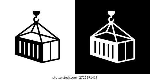 Container Icon Of Mixed Black And White Style