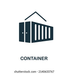 Container icon. Monochrome simple Container icon for templates, web design and infographics