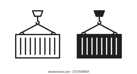 Icono de contenedor sobre fondo blanco. Icono de Vector de acciones