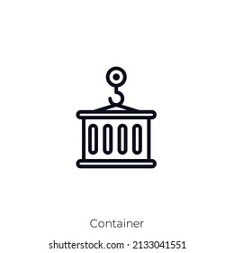 Container icon. Outline style icon design isolated on white background