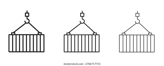 Icono de contenedor con estilo de contorno, diseños de Ilustración vectorial