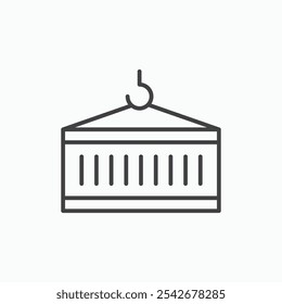 Container icon set in black color