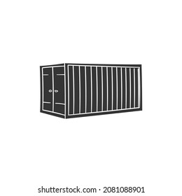 Container Icon Silhouette Illustration. Transport Vector Graphic Pictogram Symbol Clip Art. Doodle Sketch Black Sign.