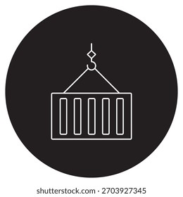 Icono de contenedor, contenedor de almacenamiento, contenedor de envío, caja de carga, contenedor modular, ilustración, Vector