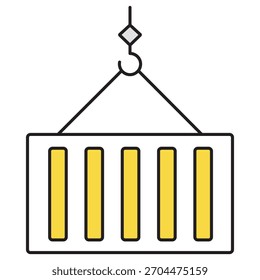 Icono de contenedor, contenedor de almacenamiento, contenedor de envío, caja de carga, contenedor modular, ilustración, Vector