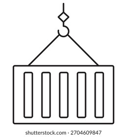 Icono de contenedor, contenedor de almacenamiento, contenedor de envío, caja de carga, contenedor modular, ilustración, Vector