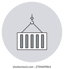 Icono de contenedor, contenedor de almacenamiento, contenedor de envío, caja de carga, contenedor modular, ilustración, Vector