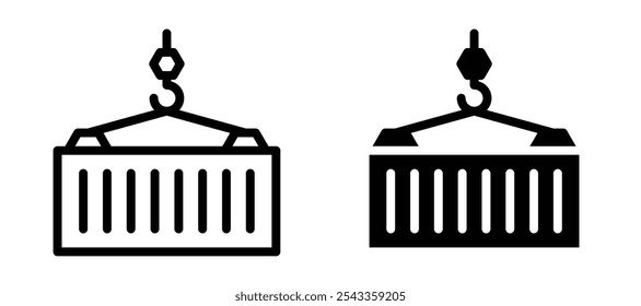 Container icon symbol collection on white background.