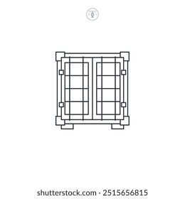 Ilustração vetorial de símbolo de ícone de contêiner isolada no plano de fundo branco
