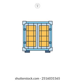 Ilustração vetorial de símbolo de ícone de contêiner isolada no plano de fundo branco
