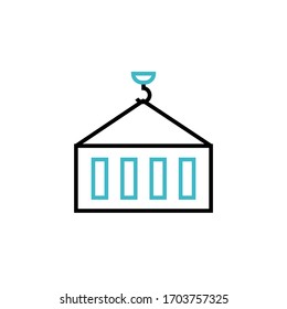 container icon two color line design vector illustration. isolated on white background