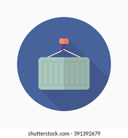Container icon, Vector flat long shadow design. Shipping and logisticst concept.