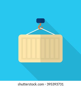 Container icon, Vector flat long shadow design. Shipping and logisticst concept.