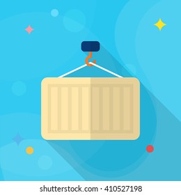 Container icon, Vector flat long shadow design. Shipping and logisticst concept.