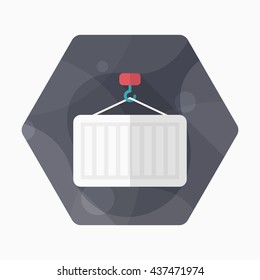 Container icon, Vector flat long shadow design. Shipping and logisticst concept.